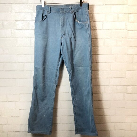 Vintage Wrangler Medium Wash Denim Mens Jeans Hook and Bar Clasp Closure 36X32 - Picture 1 of 3